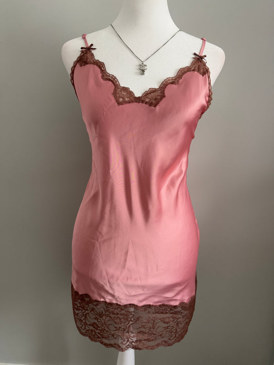 rose mocha martini slip dress