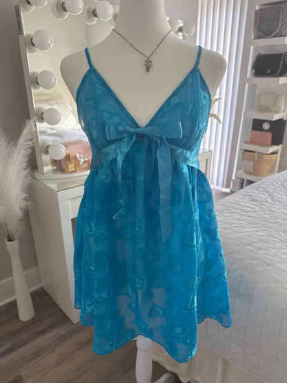 blue raspberry heart stopper slip dress