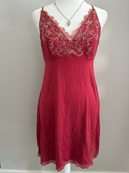 red pomegranate martini slip dress