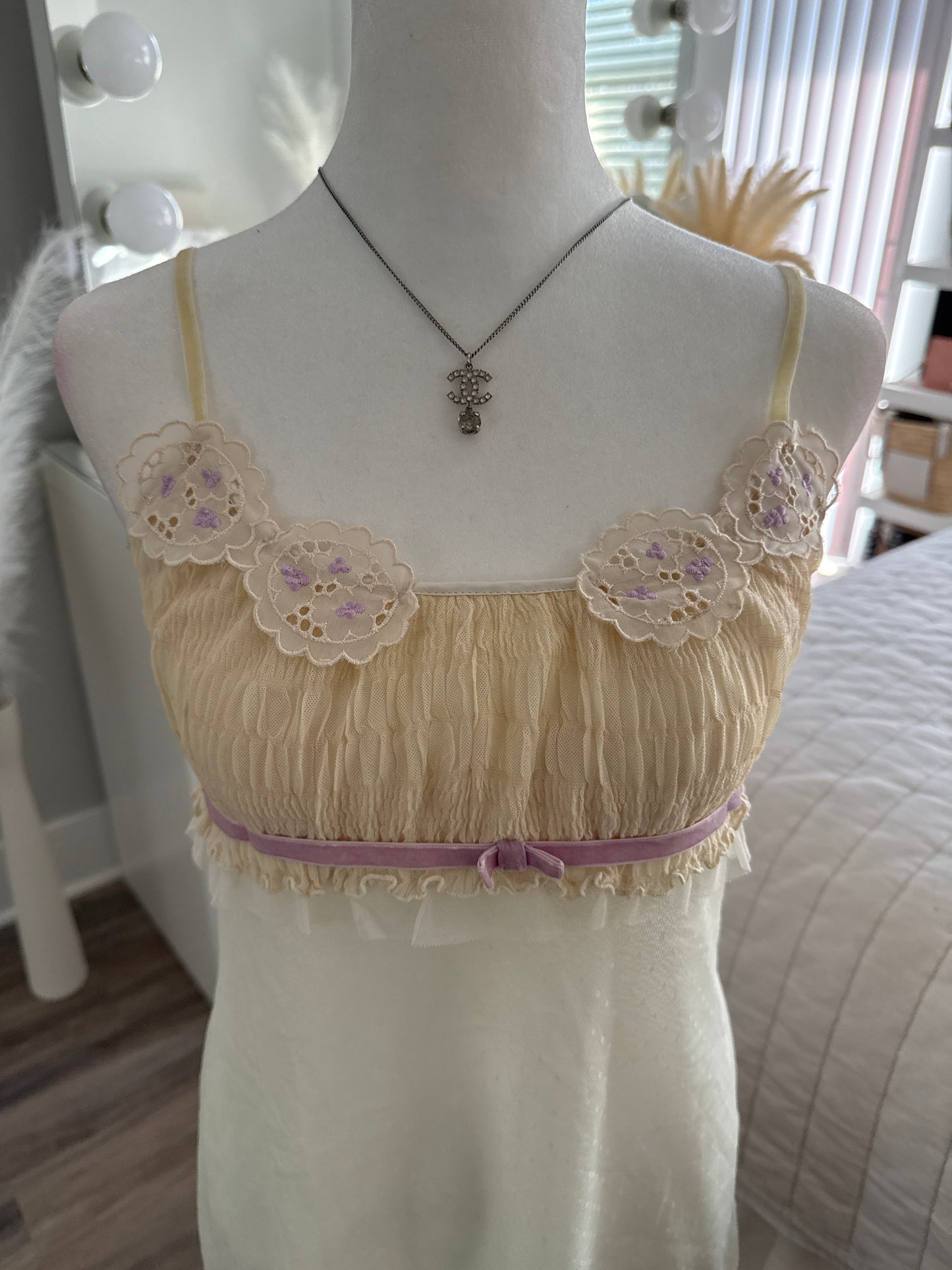 fairy purple belt bow ruched slip dress