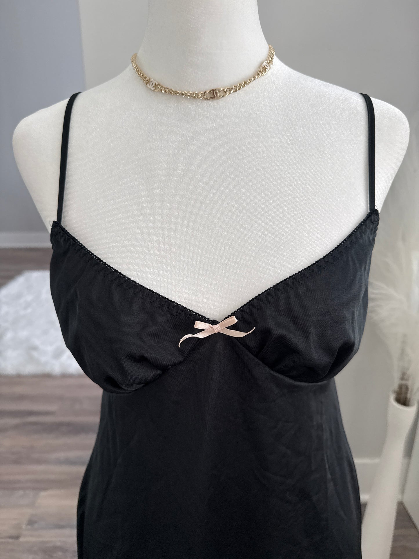 black licorice martini slip dress