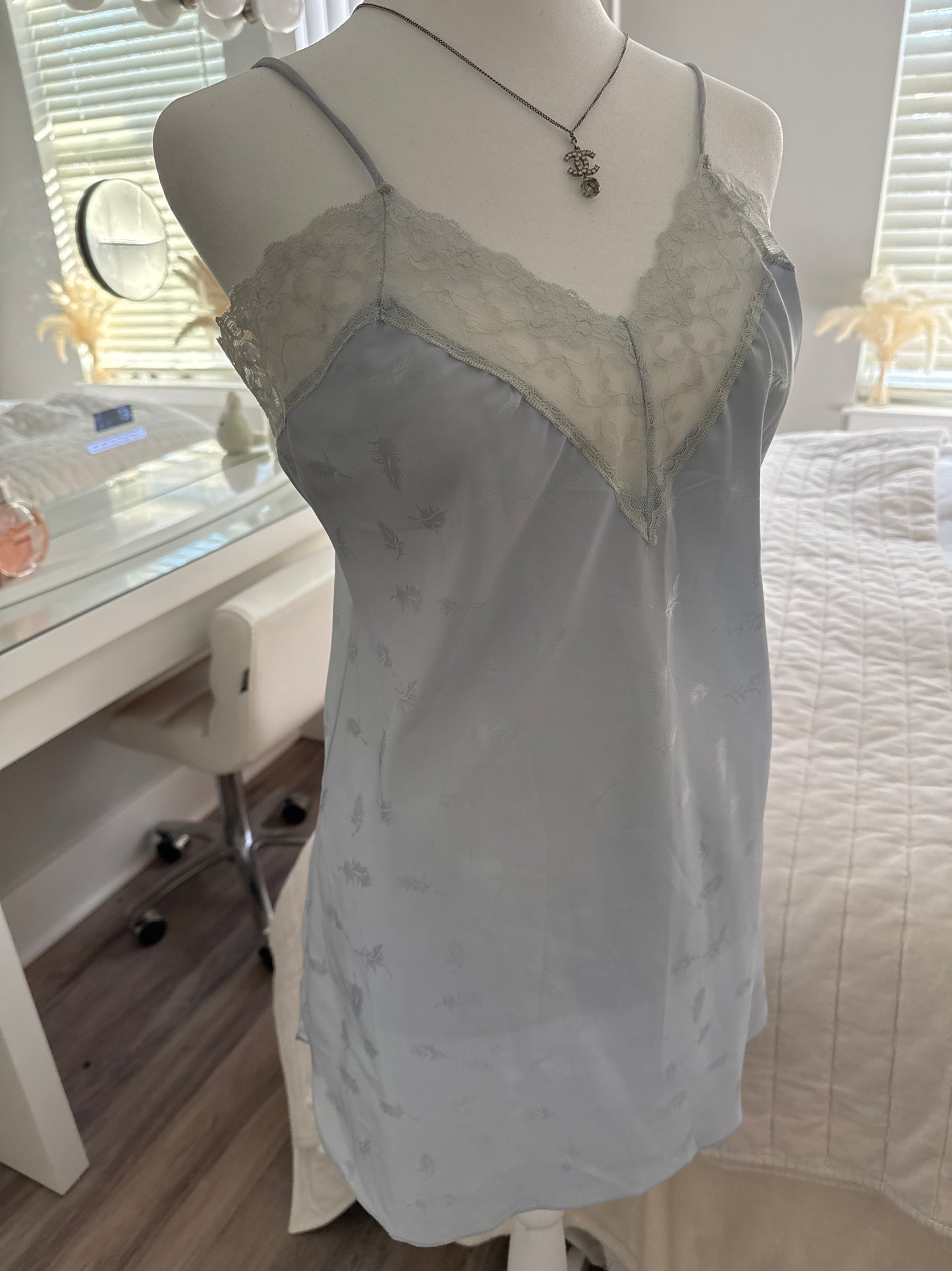 blue hydrangea yuzu slip dress