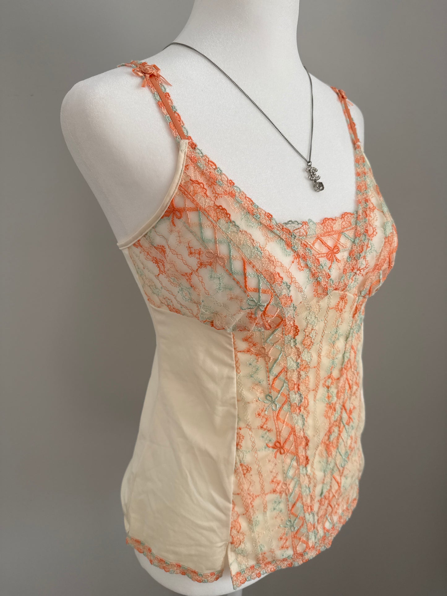 tangerine floral martini camisole