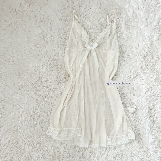 waterfall ribbon bow bustier slip dress