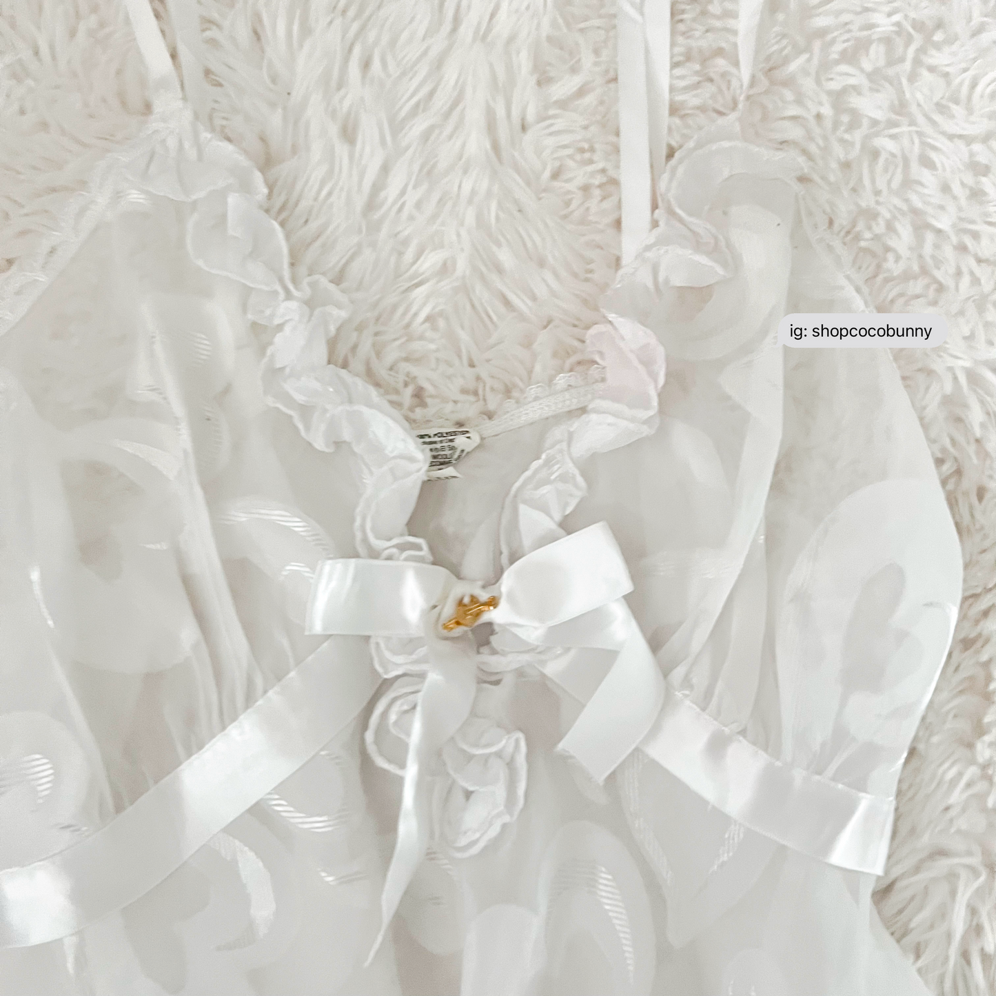 white reflective hearts graceful slip dress