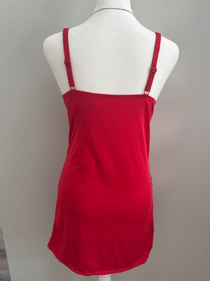red pear caramel martini slip dress
