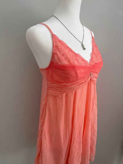 raspberry coral martini slip dress