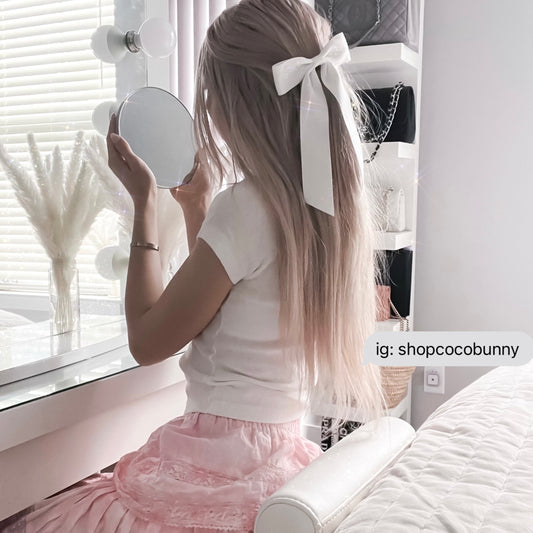 loveshackfancy pink ruffle heritage mini skirt