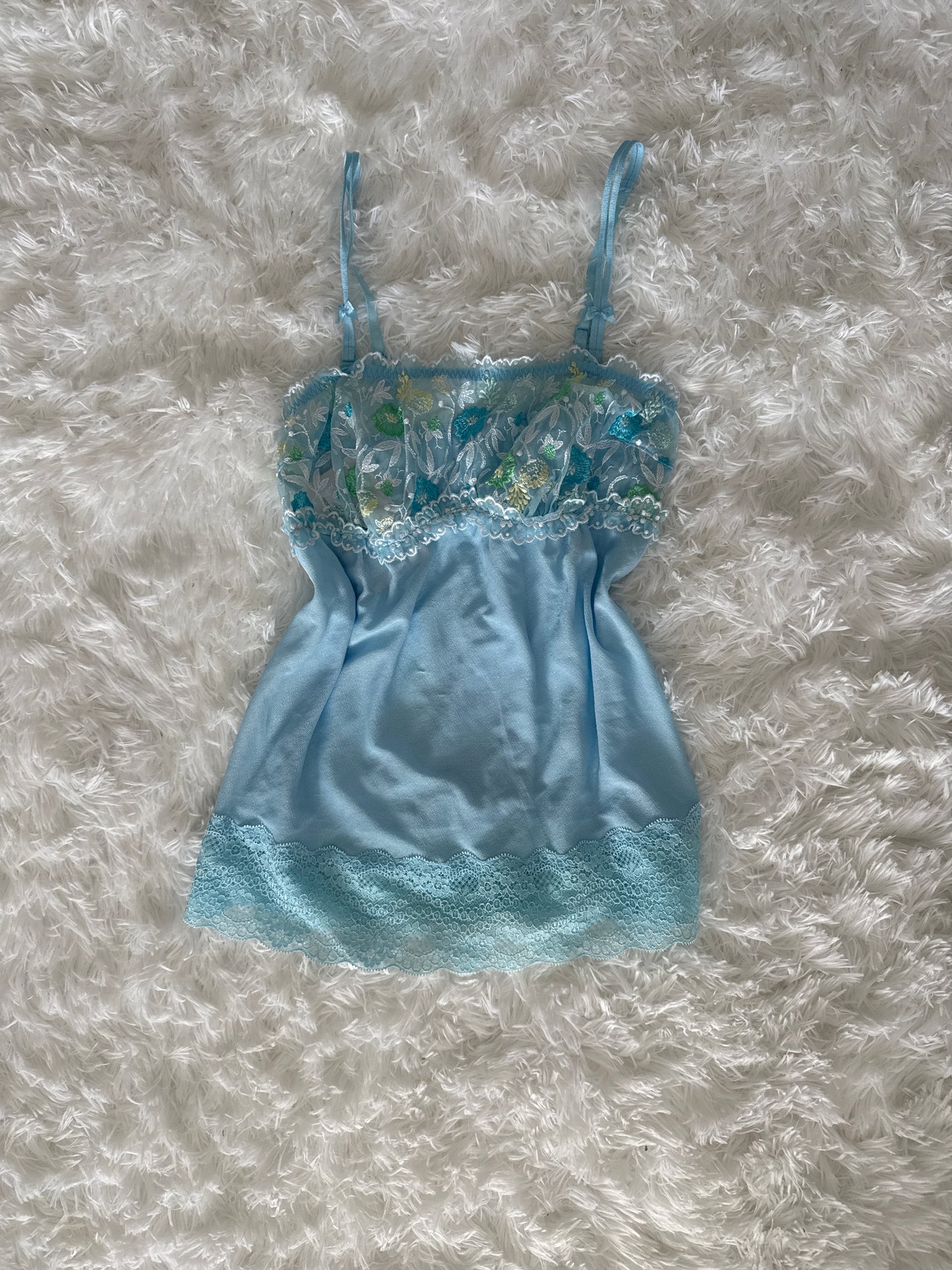 dainty blue floral pattern camisole