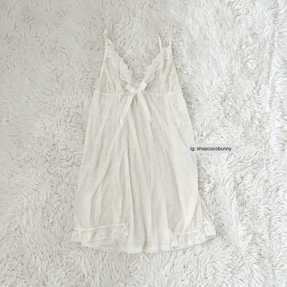 waterfall ribbon bow bustier slip dress