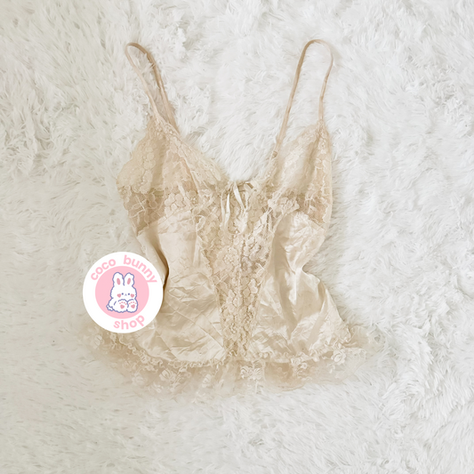 milkmaid ruffle ribbon babydoll camisole