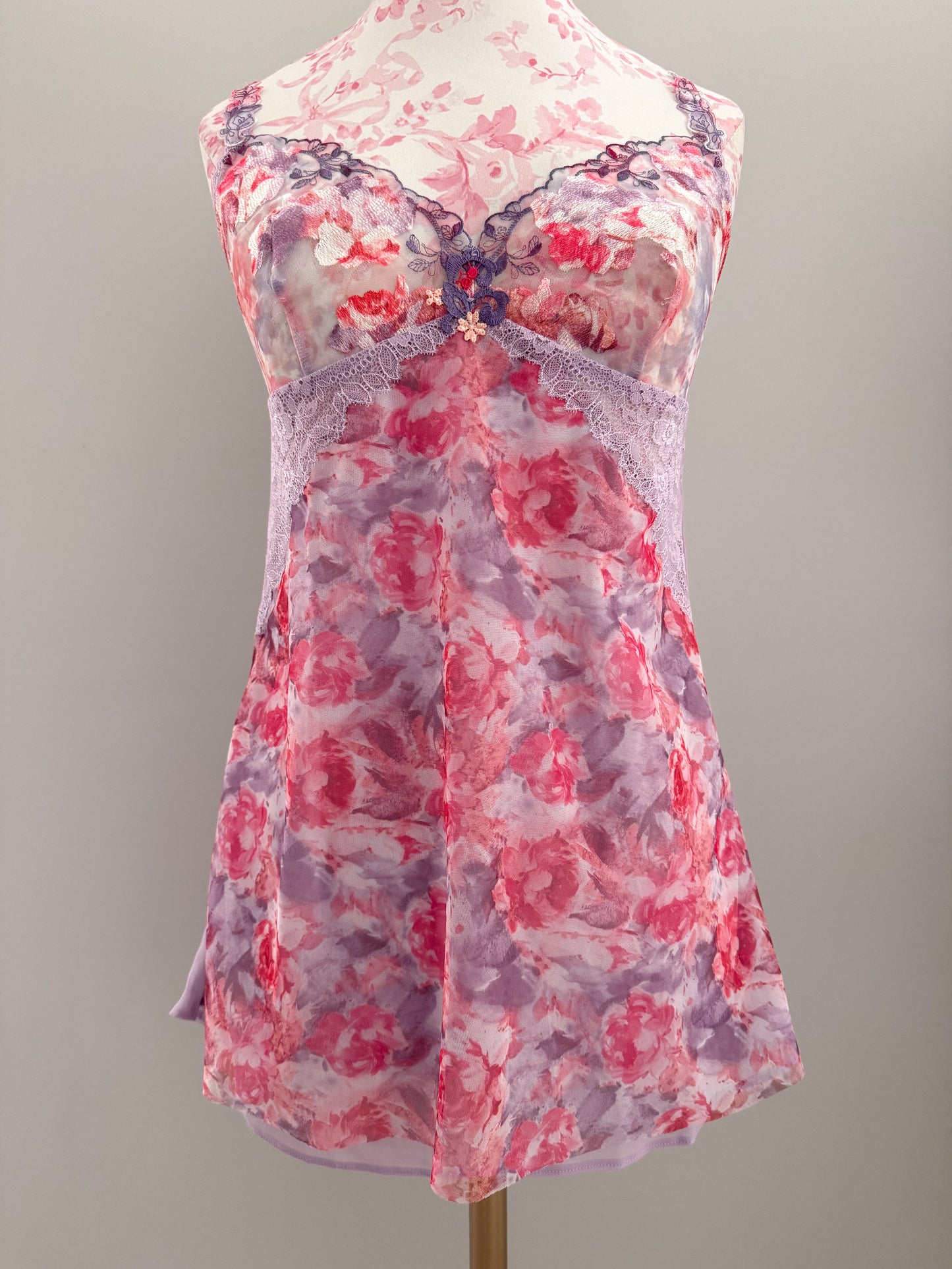 raspberry rose floral mojito babydoll