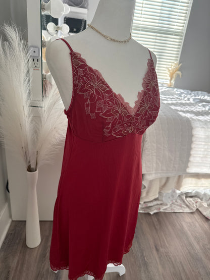red pomegranate martini slip dress