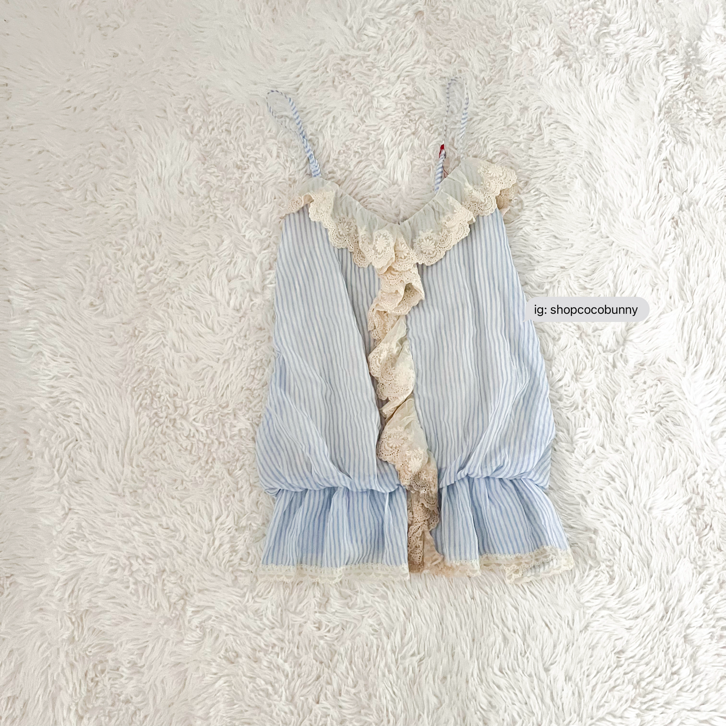 pastel pinstripe coastal ruffle camisole