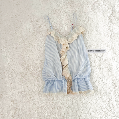 pastel pinstripe coastal ruffle camisole