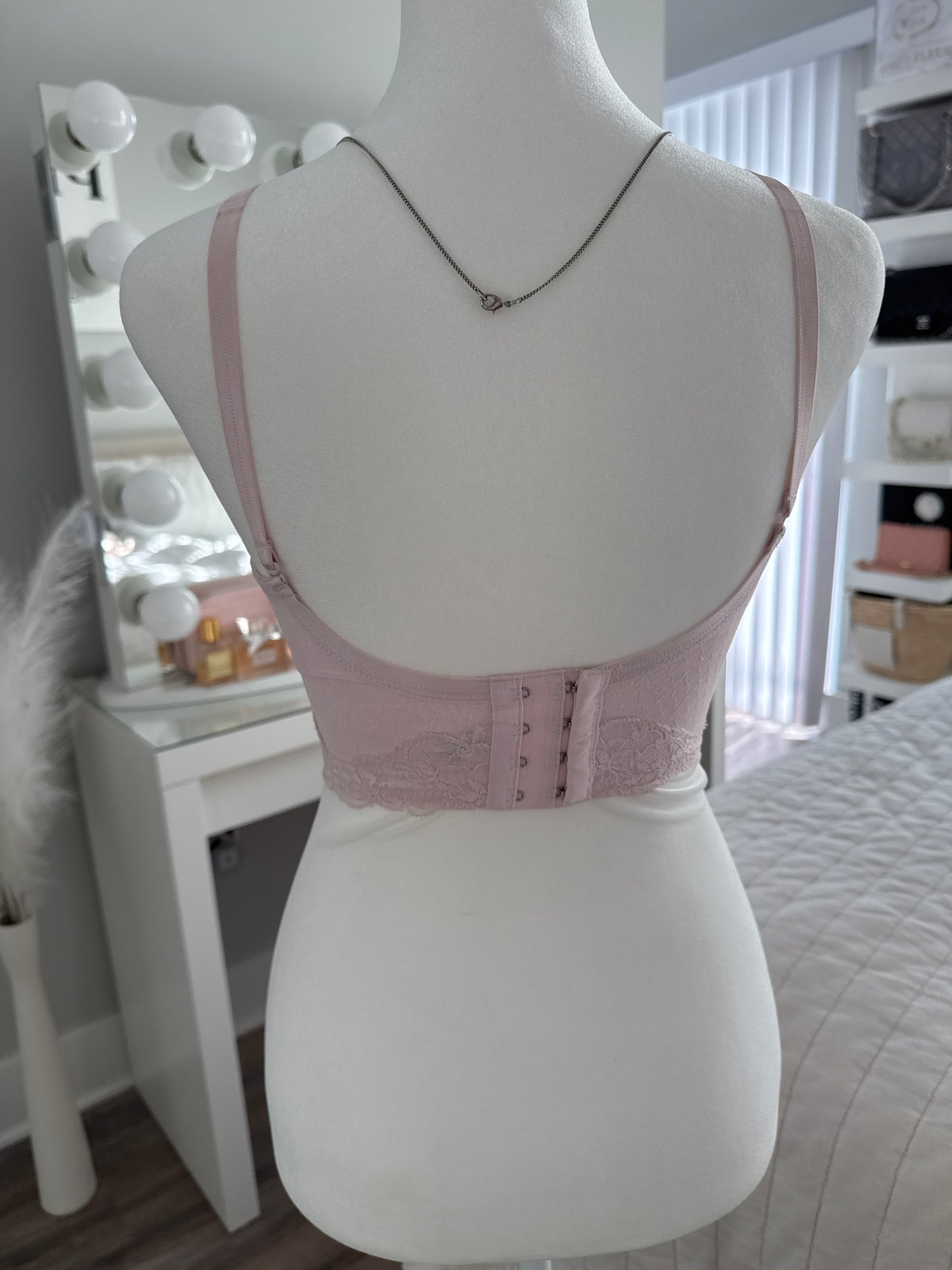 vintage lilac lily pink lace corset