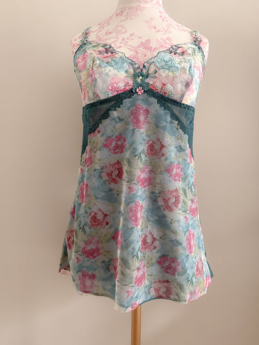 peony dream mist sangria slip dress