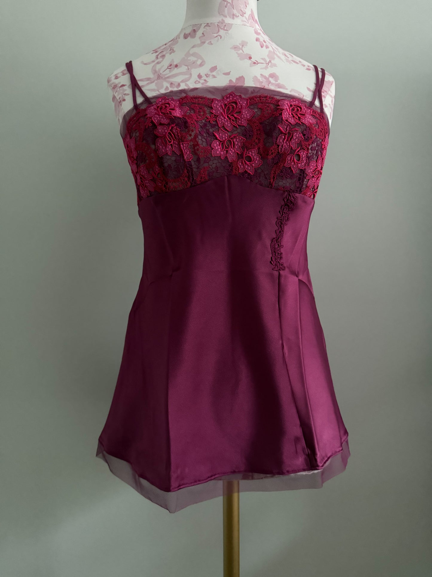 raspberry rose apertif cocktail slip dress