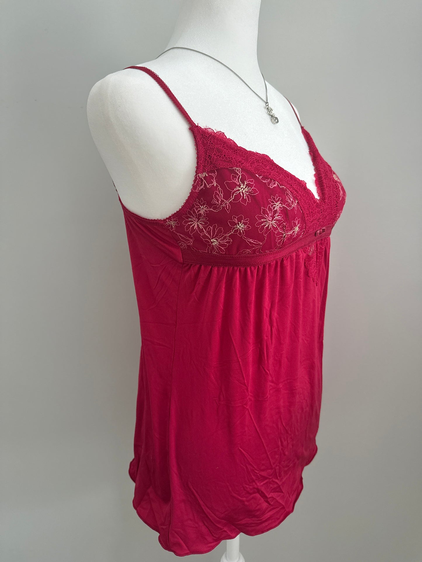 red pear sangria slip dress