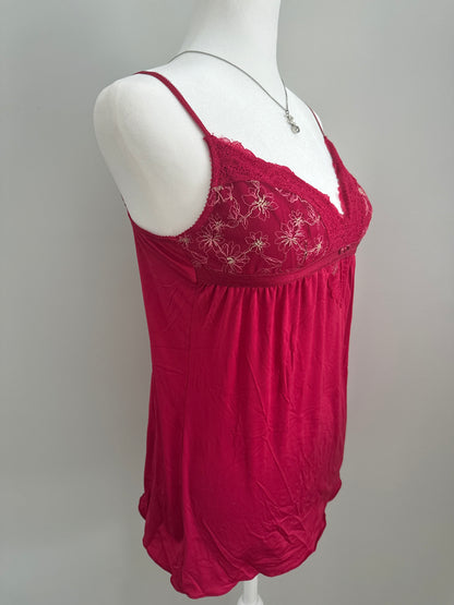 red pear sangria slip dress