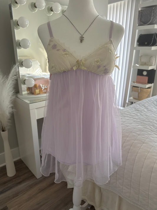 fairy lavender floral slip dress