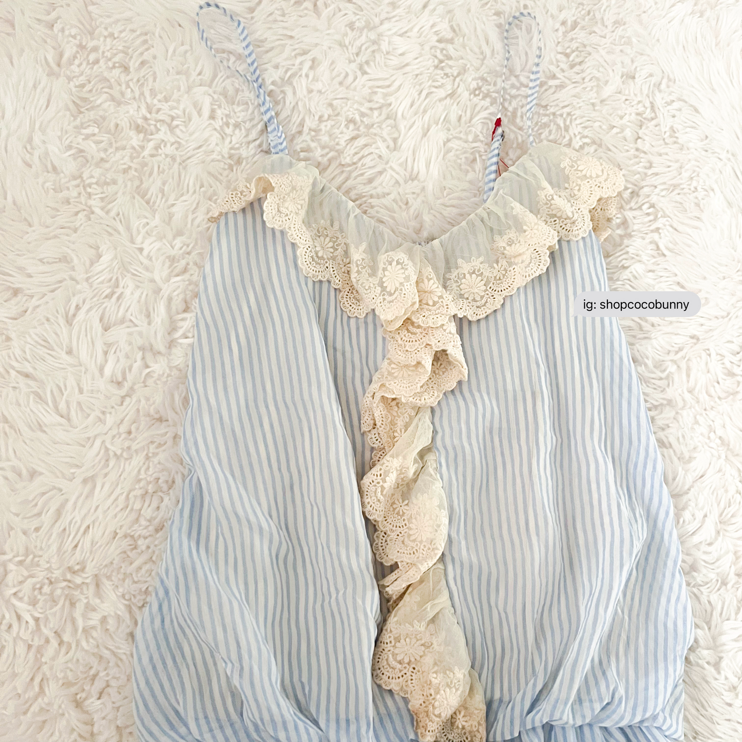 pastel pinstripe coastal ruffle camisole