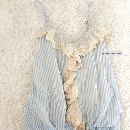 pastel pinstripe coastal ruffle camisole