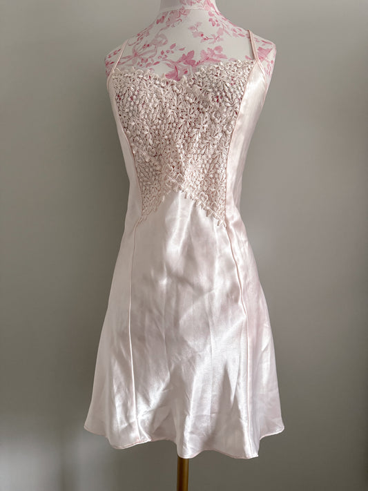 strawberry milk sparkle spritz slip dress