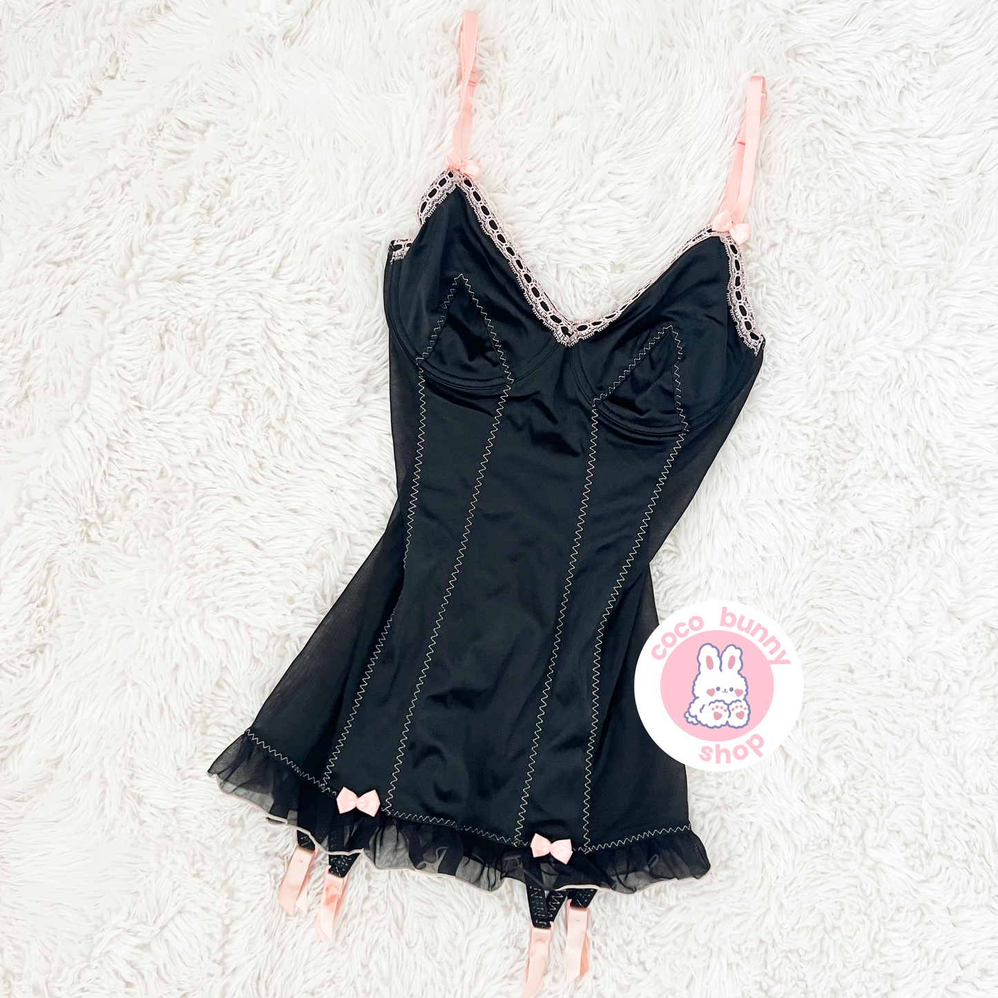 vintage victoria’s secret y2k bow suspender slip