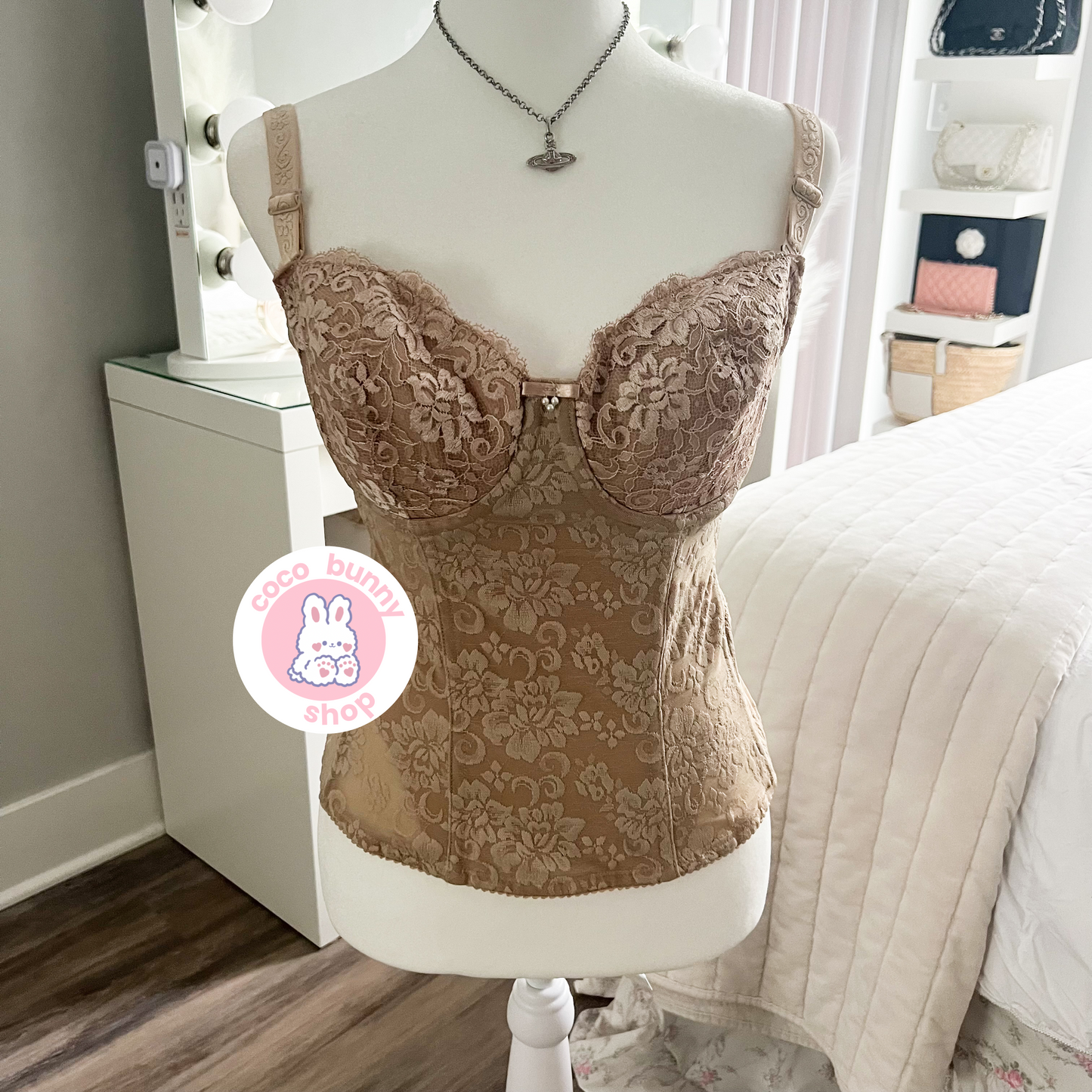 japanese brand my mode underwire lace corset