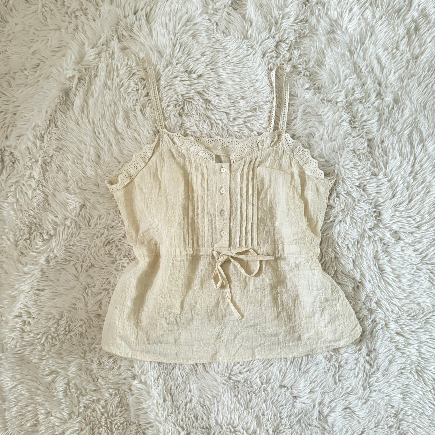 coquette bow button top