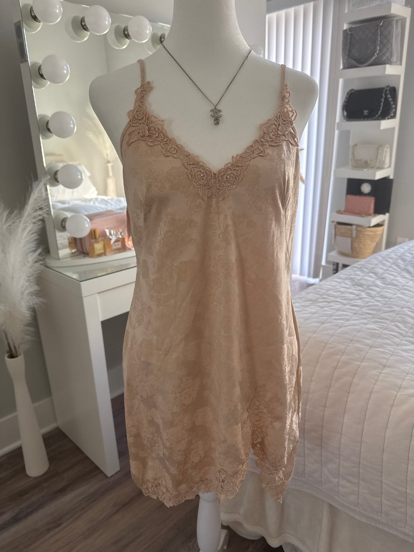 golden hour champagne slip dress