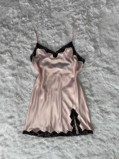 blush noir cocktail slip dress