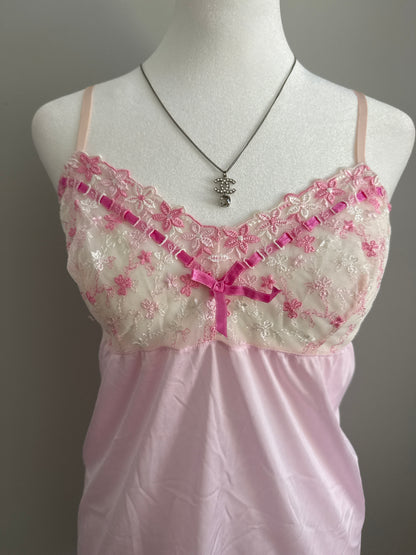 tropical pink apricot mojito slip dress