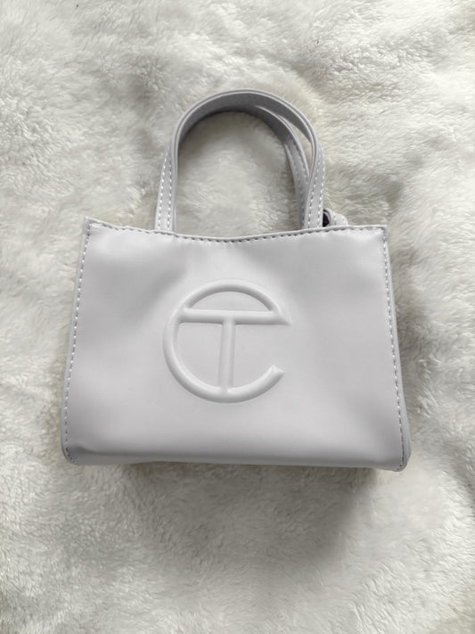 lilac mini telfar tote