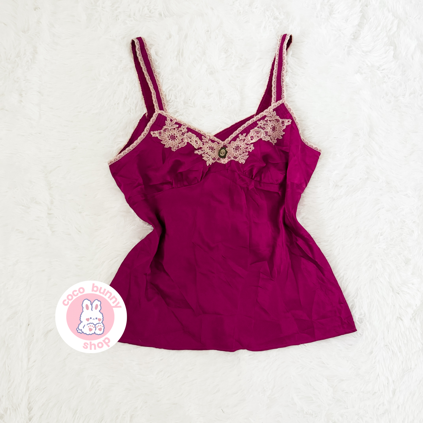 magenta cameo lace camisole