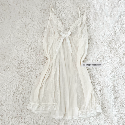 waterfall ribbon bow bustier slip dress