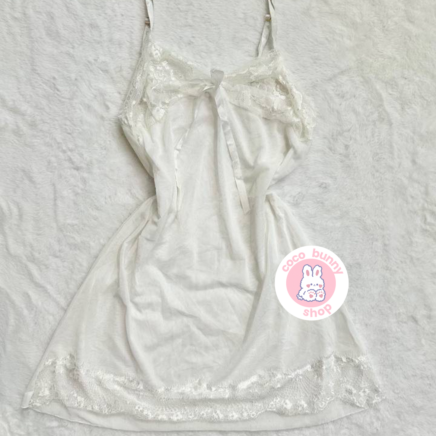 magical white ribbon slip dress