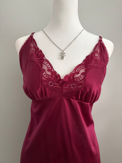 cranberry manhatten cocktail slip dress