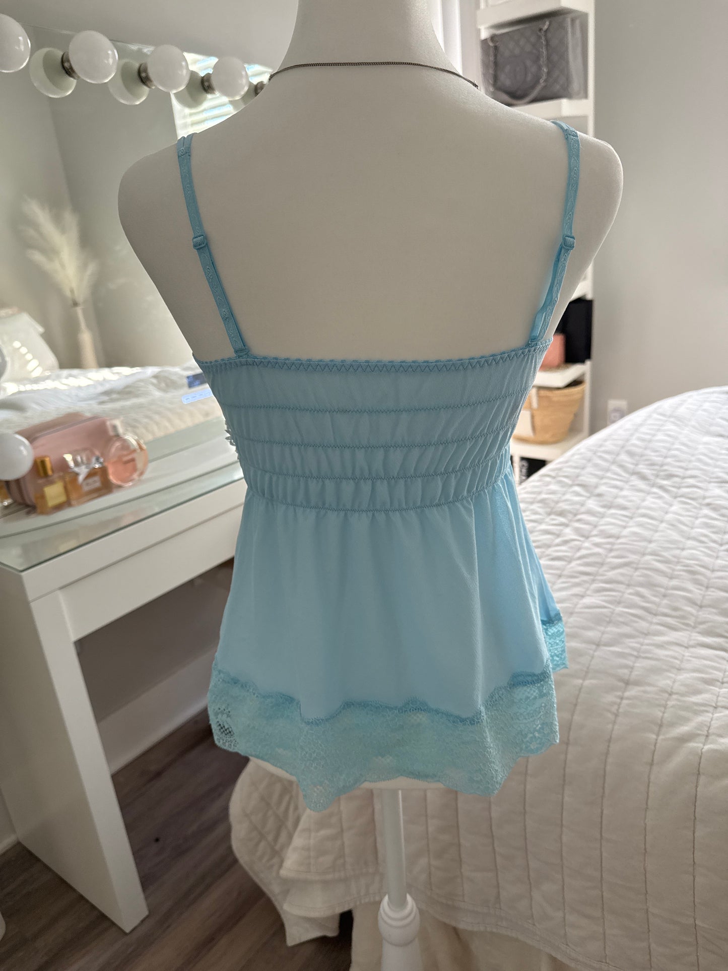 dainty blue floral pattern camisole
