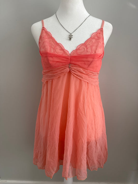 raspberry coral martini slip dress