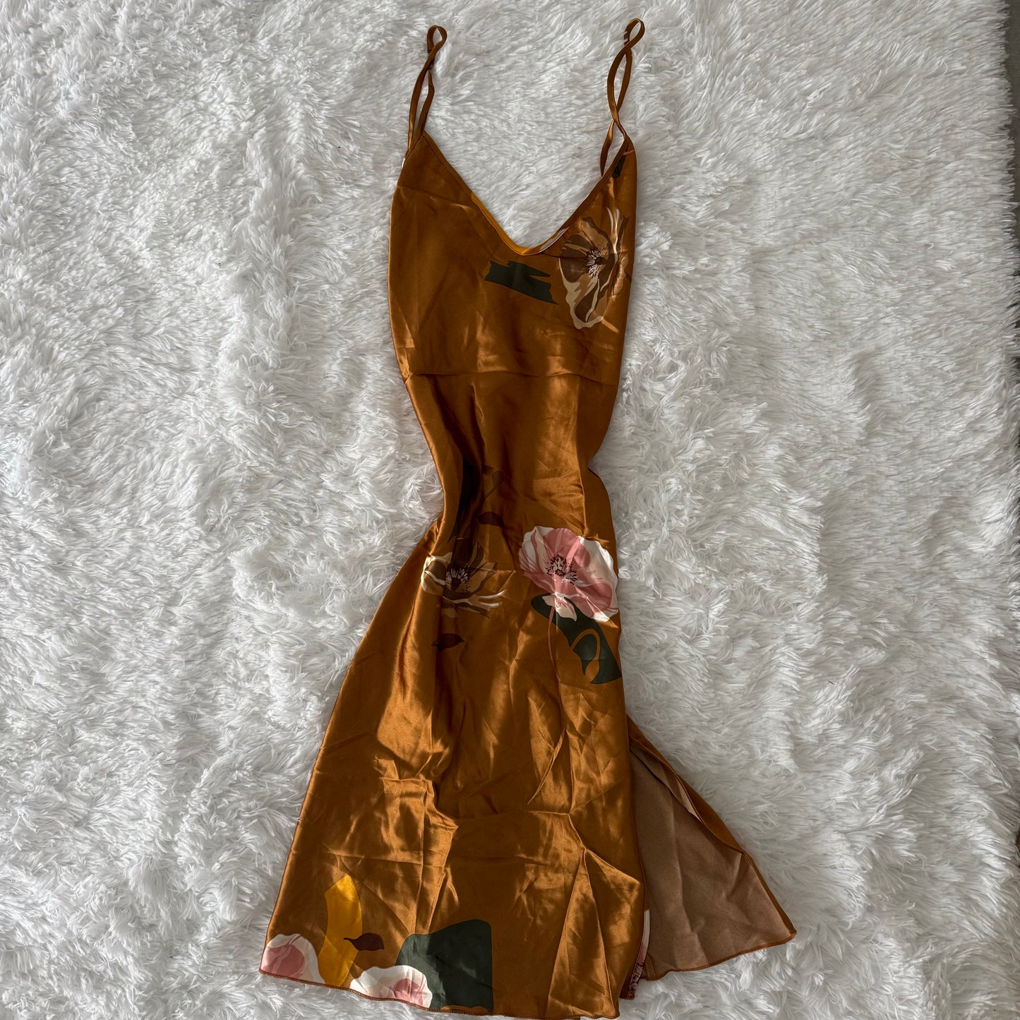 cantelope floral martini slip dress