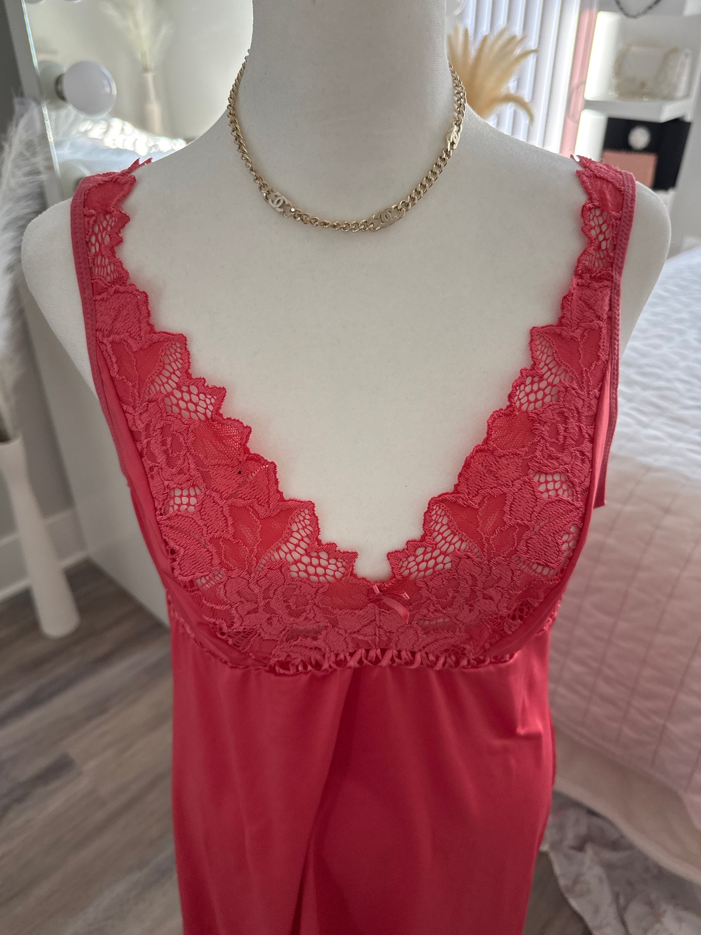 red dragonfruit floral martini slip dress