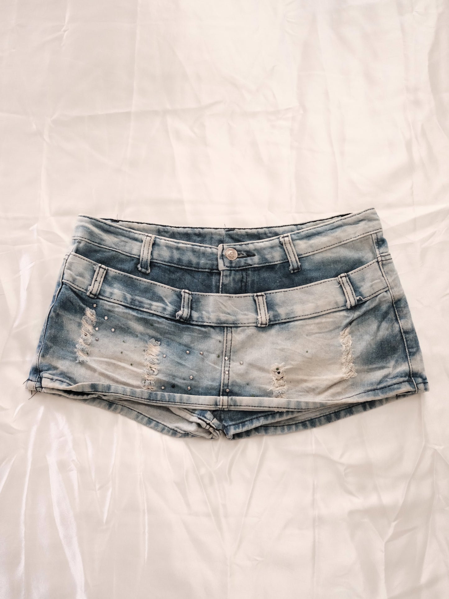 frosted denim bunny skort