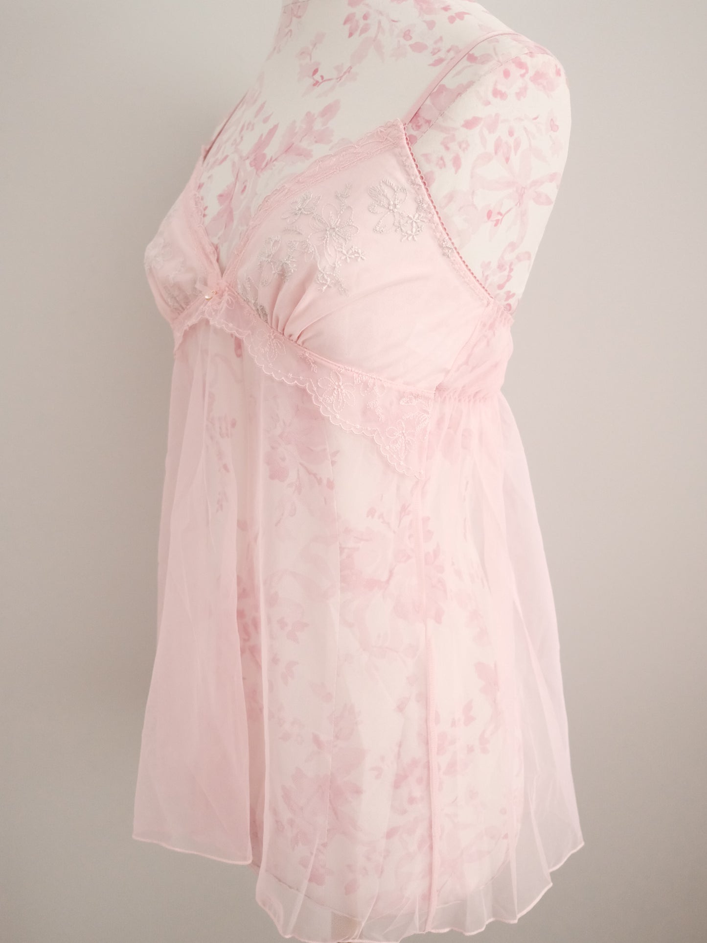 pink peony babydoll