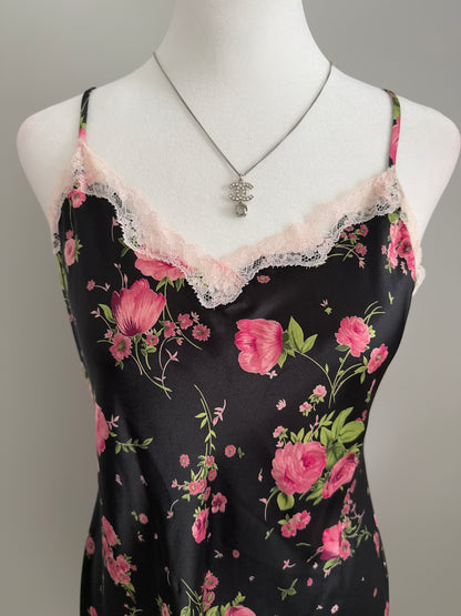 charcoal rose martini slip dress