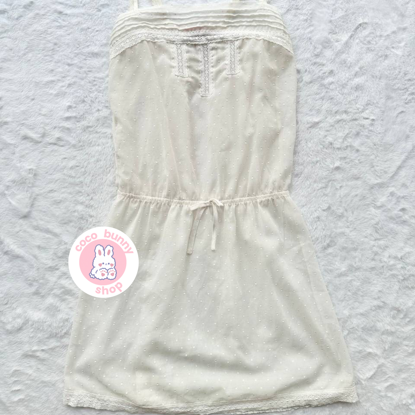vintage eblin angelic lace sheer ribbon tied slip dress