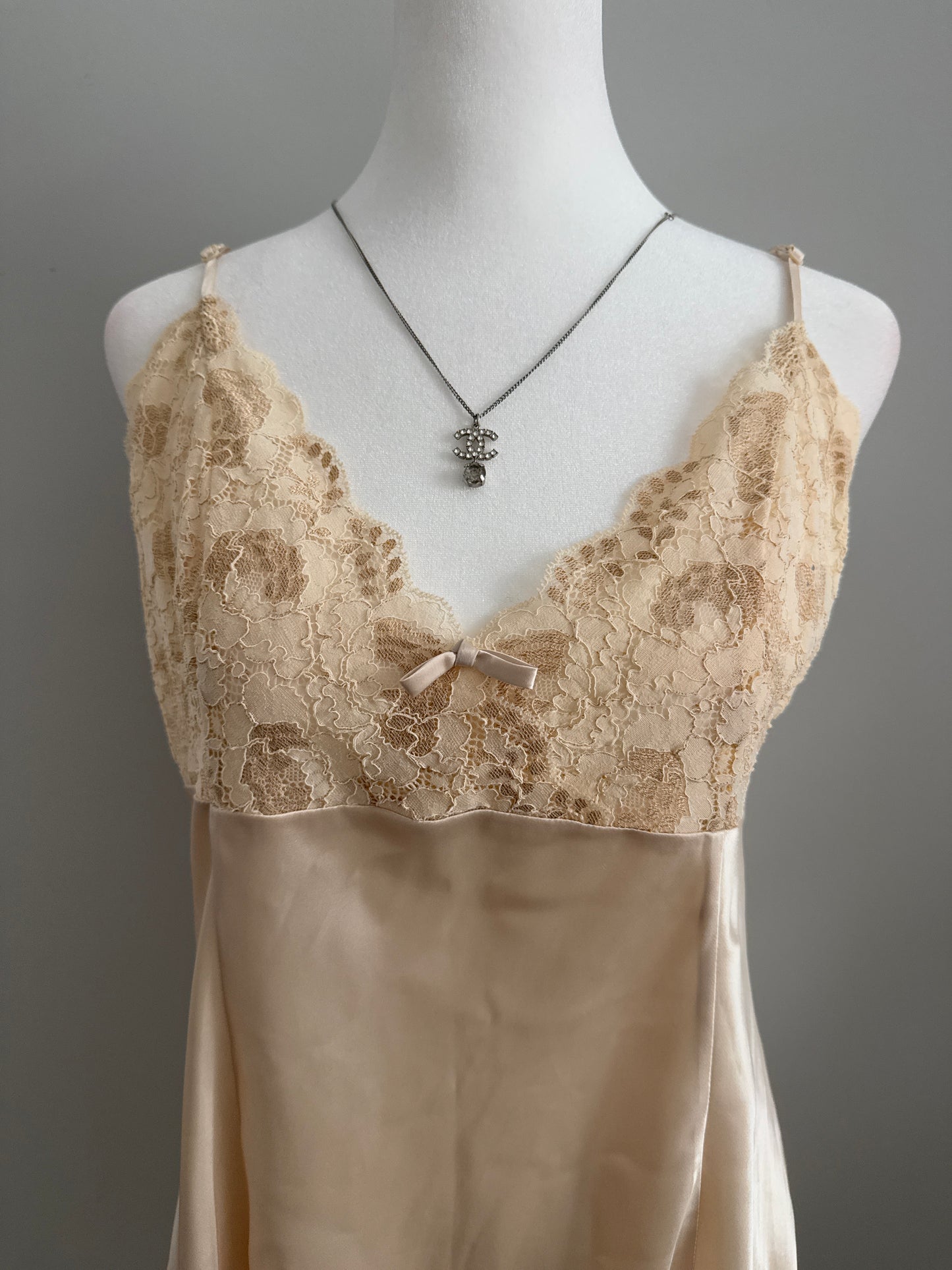 toasted almond martini slip dress