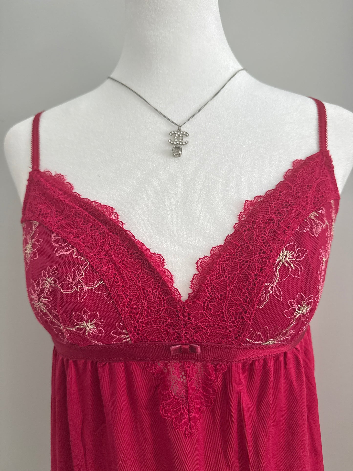 red pear sangria slip dress