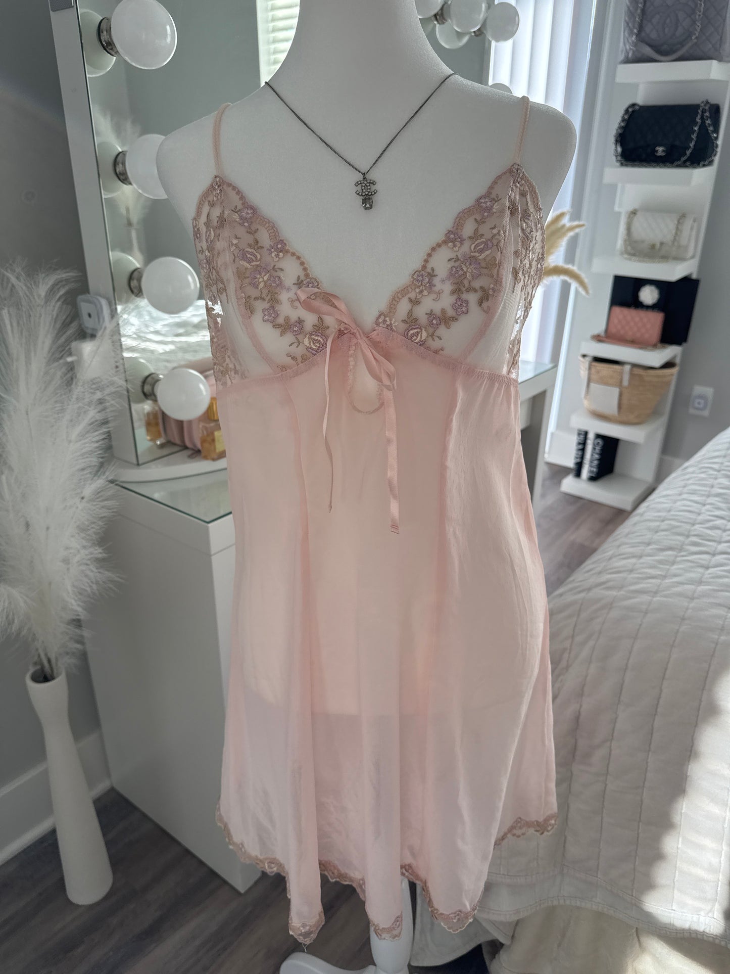 pink cloud guava cocktail slip dress